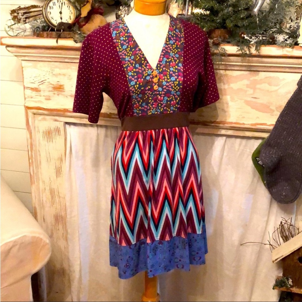 Matilda Jane Paint By Numbers Multi Pattern Collage Dress